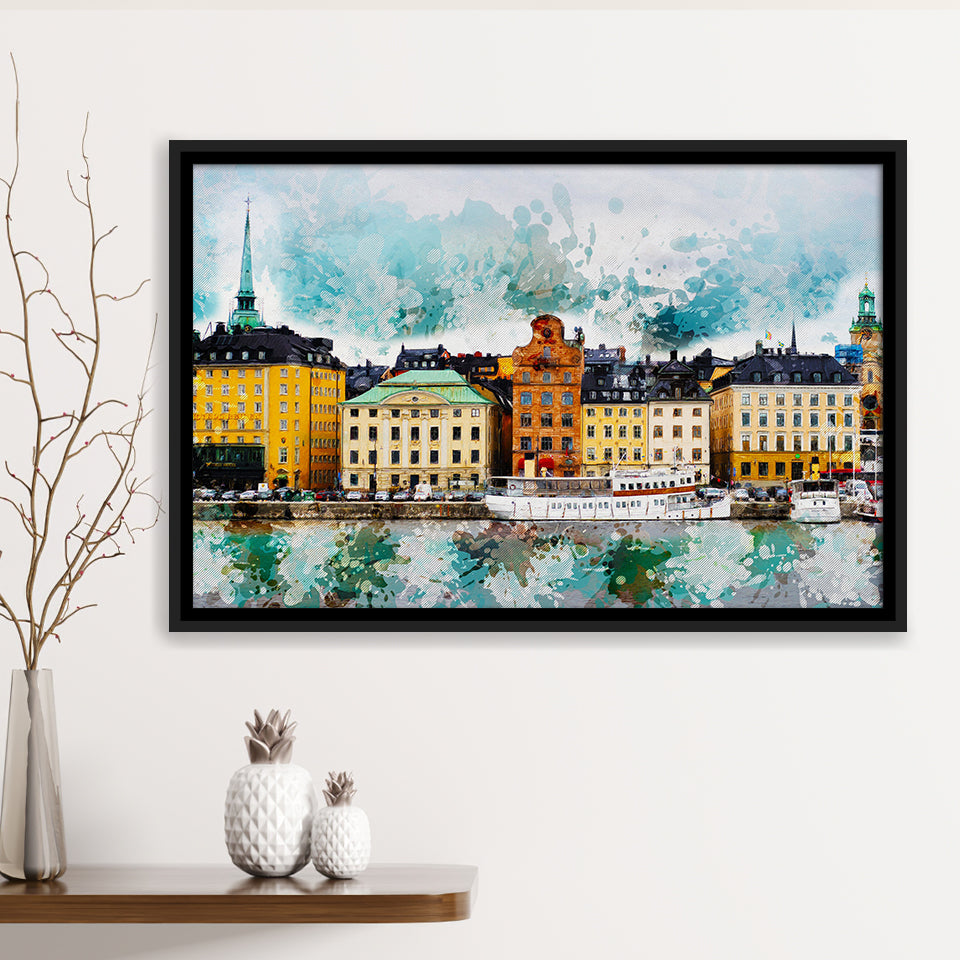 Abstract Stockholm Painting Framed Canvas Prints Wall Art Decor - Painting Canvas, Framed Picture, Home Decor