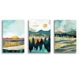 Abstract Sunsets Canvas Set of 3 Piece Canvas Prints Wall Art Decor