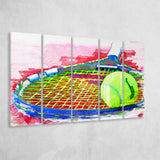 Abstract Tennis 5 Piece B Canvas Prints Wall Art Decor, Multi Panels,Large Canvas, Home Decor