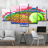 Abstract Tennis 5 Pieces Canvas Prints Wall Art Decor - Painting Canvas, Mixed Canvas, Multi Panels