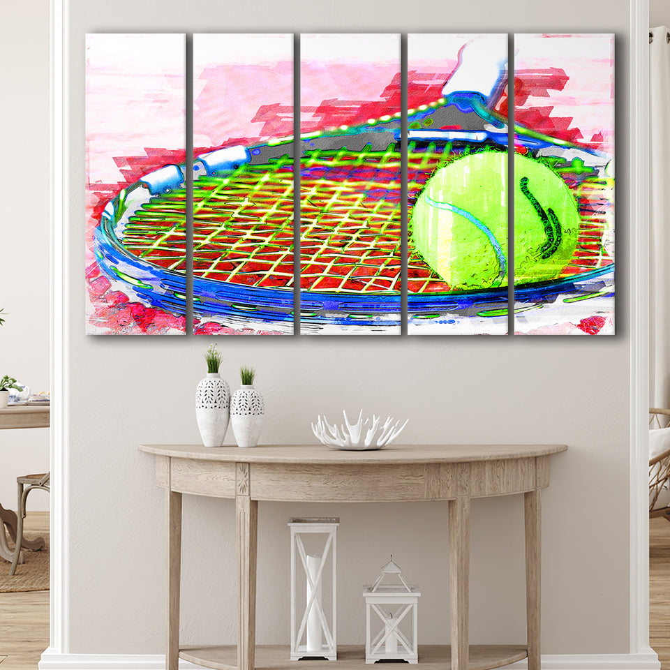 Abstract Tennis 5 Piece B Canvas Prints Wall Art Decor, Multi Panels,Large Canvas, Home Decor