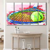 Abstract Tennis 5 Piece B Canvas Prints Wall Art Decor, Multi Panels,Large Canvas, Home Decor