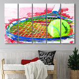 Abstract Tennis 5 Piece B Canvas Prints Wall Art Decor, Multi Panels,Large Canvas, Home Decor