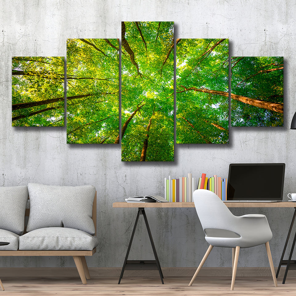 Abstract Tree Extra Large 5 Piece Canvas Prints Wall Art Decor, Multi Panels, Mixed Canvas