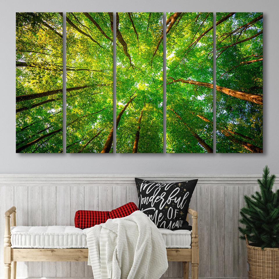 Abstract Tree Extra Large 5 Piece B Canvas Prints Wall Art, Multi Panels,Large Canvas