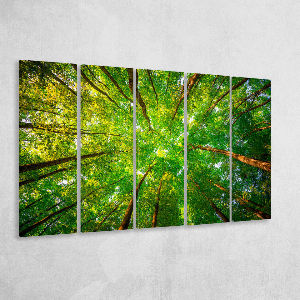 Abstract Tree Extra Large 5 Piece B Canvas Prints Wall Art, Multi Panels,Large Canvas