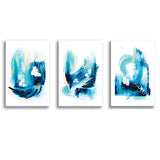 Abstract Trident Seas Canvas Set of 3 Piece Canvas Prints Wall Art Decor