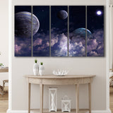 Abstract Universe Canvas Art, Space 5 Panels B,Large Canvas,Canvas Prints Wall Art Home Decor