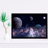 Abstract Universe Art, Space Framed Art Prints Wall Art Decor,Black Frame, Ready to hang