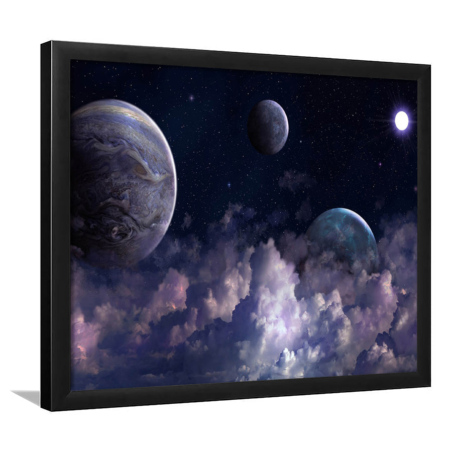 Abstract Universe Art, Space Framed Art Prints Wall Art Decor,Black Frame, Ready to hang