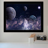 Abstract Universe Art, Space Framed Art Prints Wall Art Decor,Black Frame, Ready to hang
