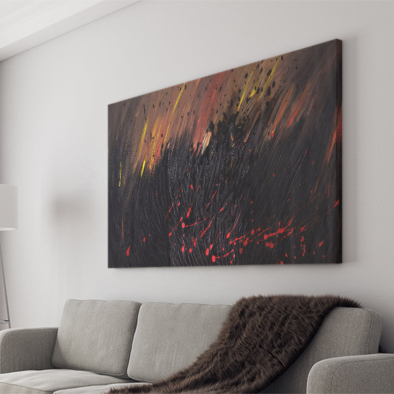 Abstract Volcano Wall Decor Red And Black Art Canvas Prints Wall Art Decor - Painting Canvas,Home Decor,Ready to Hang