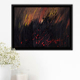 Abstract Volcano Wall Decor Red And Black Art Framed Canvas Prints Wall Art Decor, Framed Picture, Floating Frame