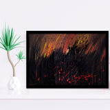 Abstract Volcano Wall Decor Red And Black Art Framed Art Prints Wall Art Decor, Framed Picture, Home Decor