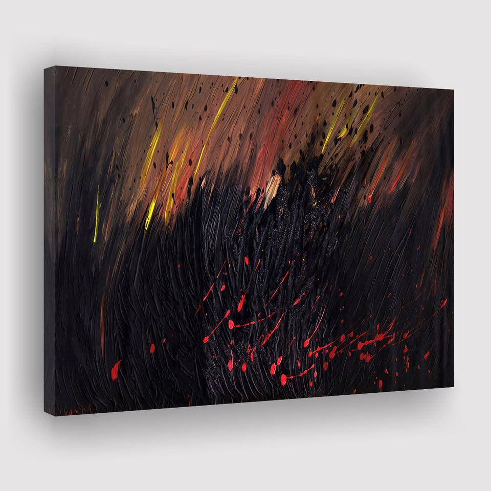 Abstract Volcano Wall Decor Red And Black Art Canvas Prints Wall Art Decor - Painting Canvas,Home Decor,Ready to Hang