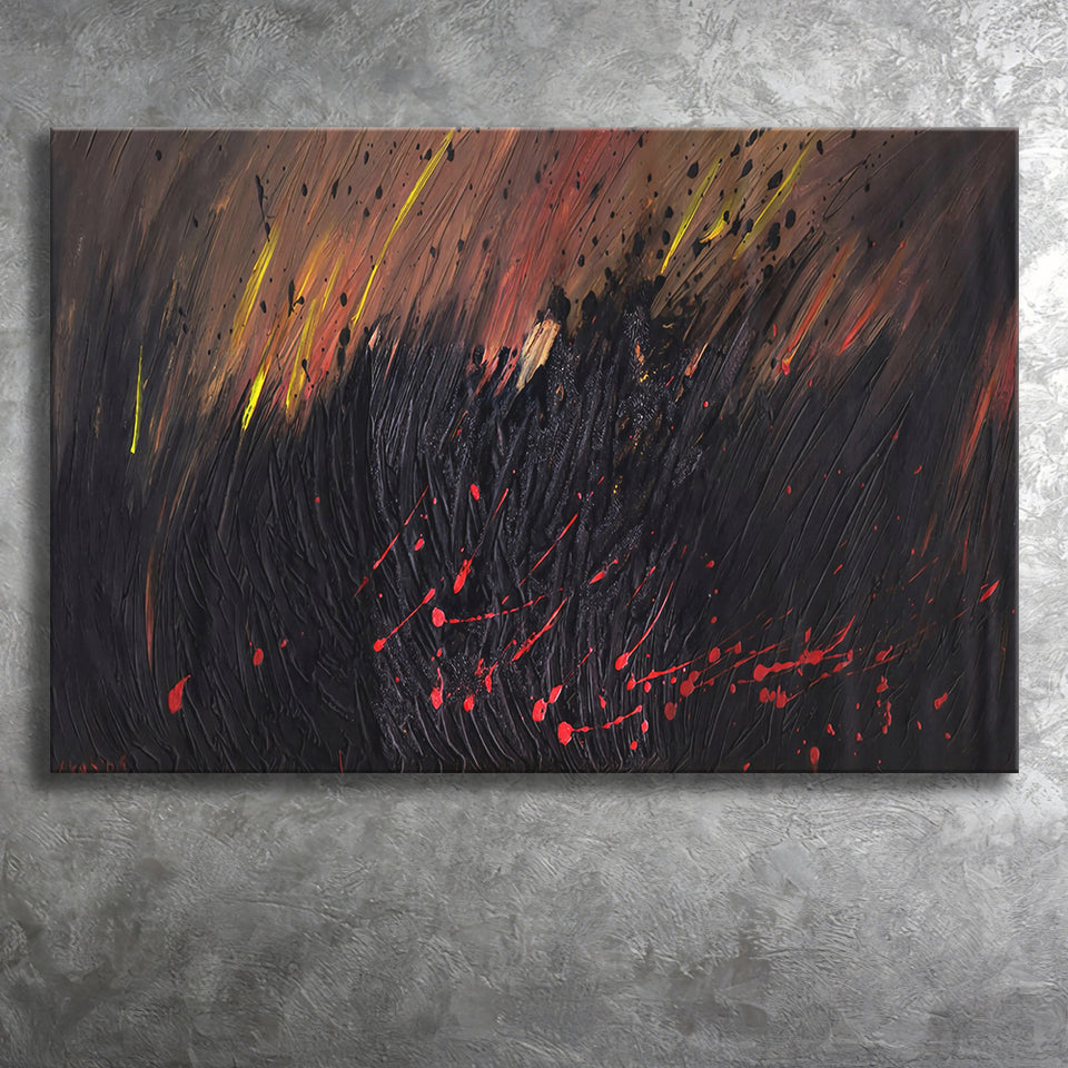 Abstract Volcano Wall Decor Red And Black Art Canvas Prints Wall Art Decor - Painting Canvas,Home Decor,Ready to Hang