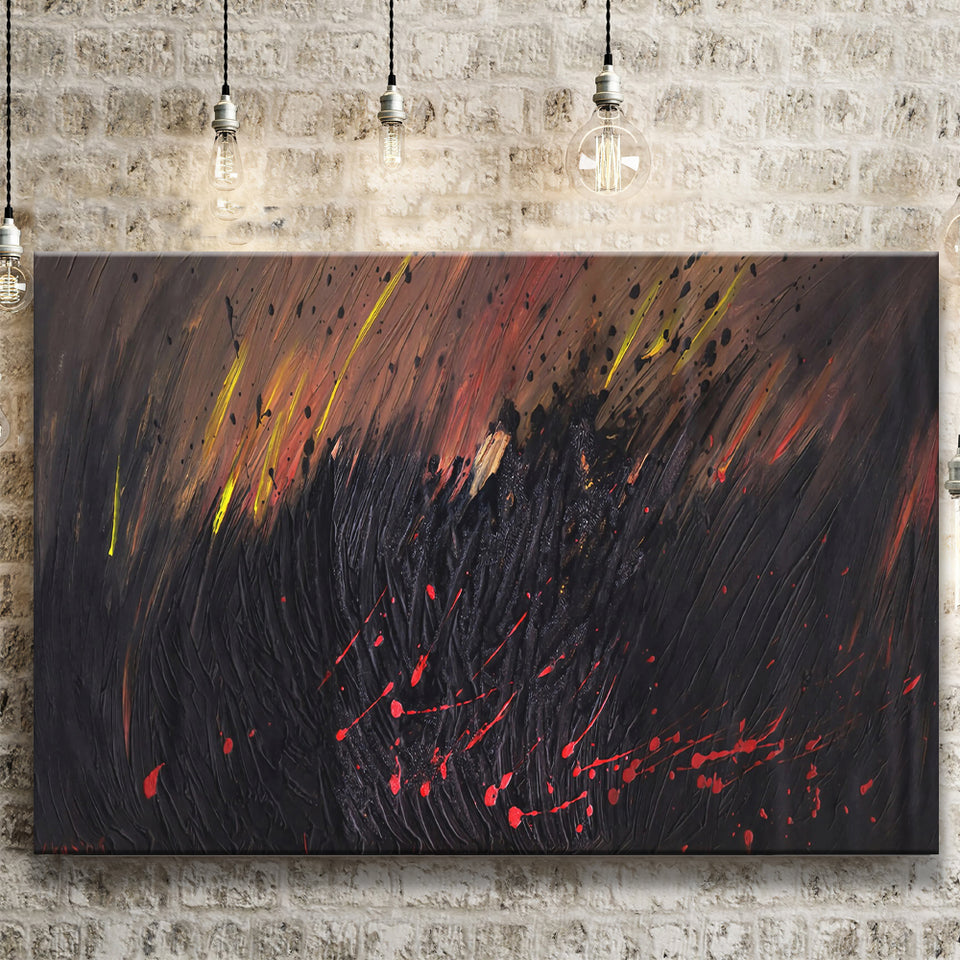 Abstract Volcano Wall Decor Red And Black Art Canvas Prints Wall Art Decor - Painting Canvas,Home Decor,Ready to Hang
