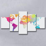 Abstract Watercolor Large World Map, World Map Multi Panels,Canvas Prints Wall Art Home Decor