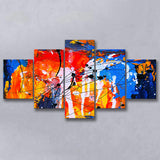 Abstract Watercolor 5 Piece Canvas Prints Wall Art Decor, Multi Panels, Mixed Canvas