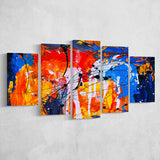 Abstract Watercolor 5 Piece Canvas Prints Wall Art Decor, Multi Panels, Mixed Canvas
