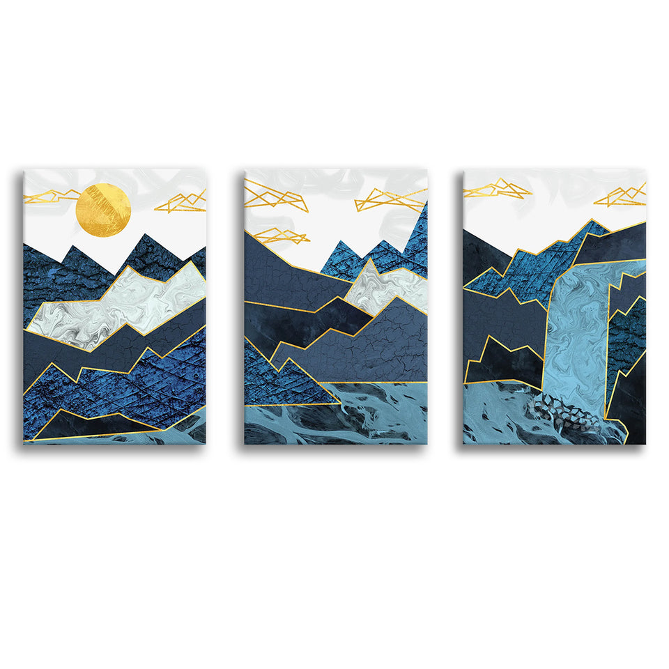 Abstract Waterfall Canvas 2 Set of 3 Piece Canvas Prints Wall Art Decor