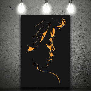 Abstract African Woman Portrait Silhouette Backlight Canvas Prints Wall Art Home Decor