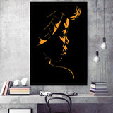 Abstract African Woman Portrait Silhouette Backlight Framed Art Print Wall Art Decor,Framed Picture