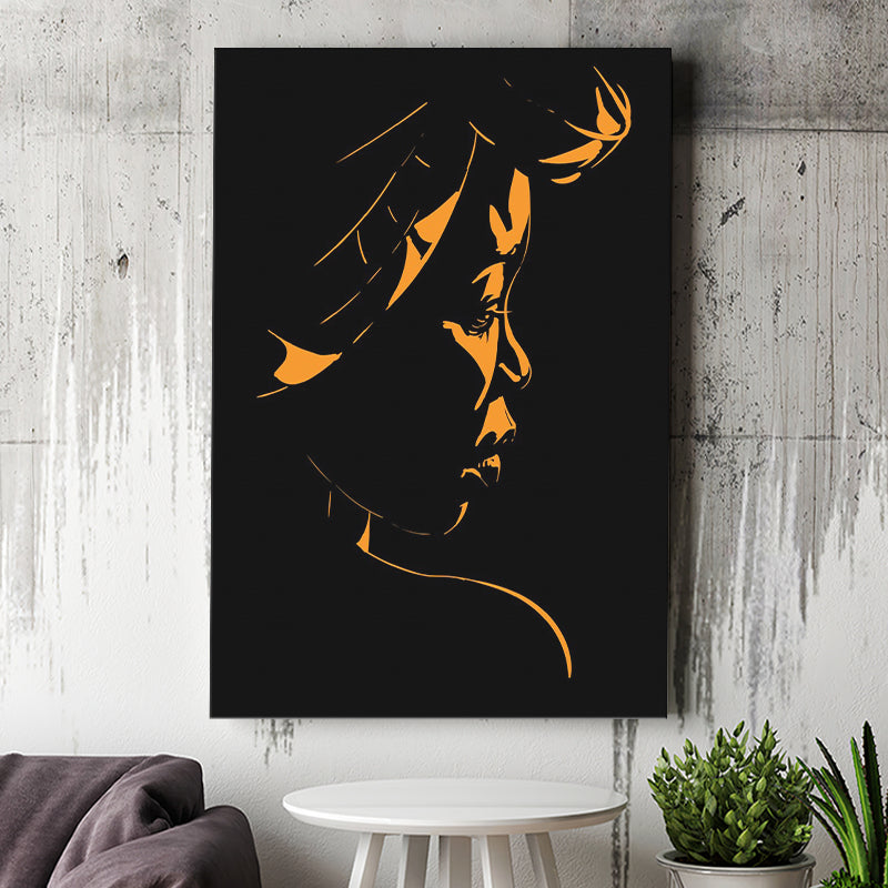 Abstract African Woman Portrait Silhouette Backlight Canvas Prints Wal –  UnixCanvas
