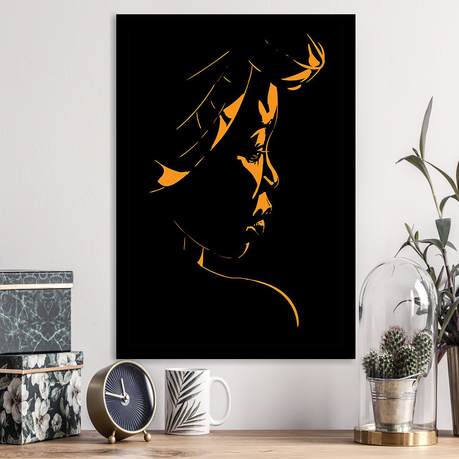 Abstract African Woman Portrait Silhouette Backlight Framed Art Print Wall Art Decor,Framed Picture