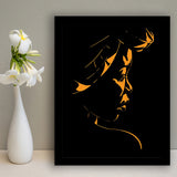 Abstract African Woman Portrait Silhouette Backlight Framed Art Print Wall Art Decor,Framed Picture