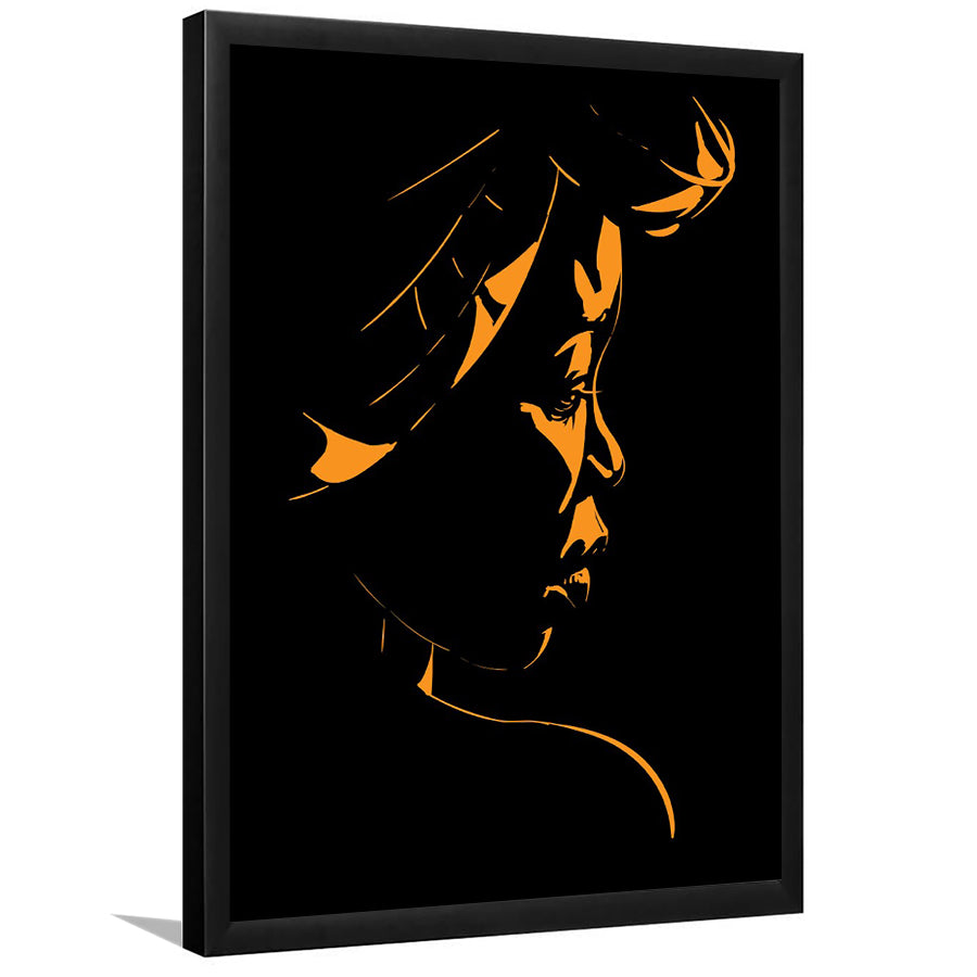 Abstract African Woman Portrait Silhouette Backlight Framed Art Print Wall Art Decor,Framed Picture