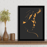 Abstract African Woman Portrait Silhouette Backlight Framed Canvas Prints Wall Art Home Decor, Floating Frame