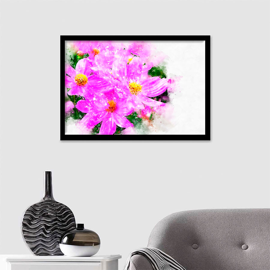 Abstract Pink Flower Blooming Framed Wall Art - Framed Prints, Art Prints, Print for Sale, Painting Prints