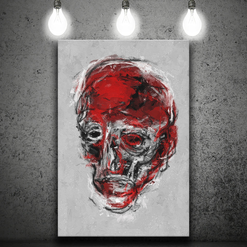 Abstract Red Face Portrait Canvas Prints Wall Art, Home Living Room Decor, Large Canvas