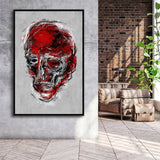 Abstract Red Face Portrait Framed Canvas Prints Wall Art, Floating Frame, Large Canvas Home Decor