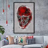 Abstract Red Face Portrait Framed Art Prints Wall Decor, Framed Picture, Large Picture