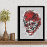 Abstract Red Face Portrait Framed Canvas Prints Wall Art, Floating Frame, Large Canvas Home Decor