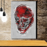 Abstract Red Face Portrait Canvas Prints Wall Art, Home Living Room Decor, Large Canvas