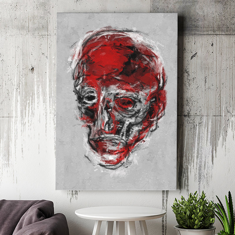 Abstract Red Face Portrait Canvas Prints Wall Art, Home Living Room Decor, Large Canvas