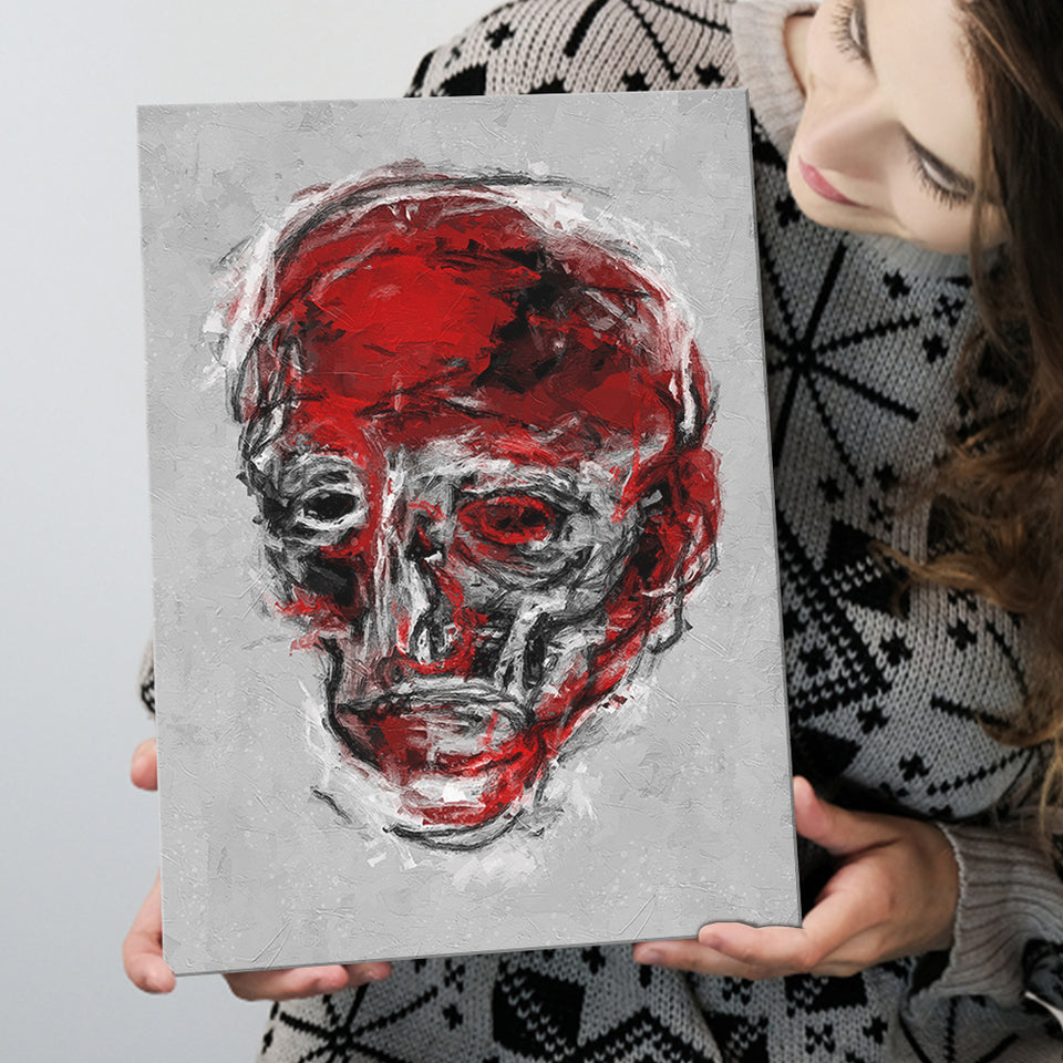 Abstract Red Face Portrait Canvas Prints Wall Art, Home Living Room Decor, Large Canvas