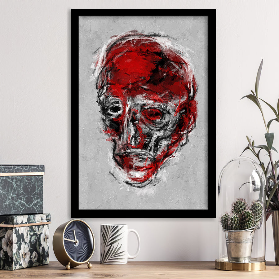 Abstract Red Face Portrait Framed Art Prints Wall Decor, Framed Picture, Large Picture