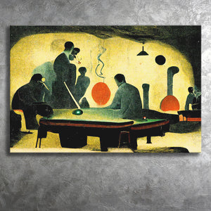 Abstract Vintage Billiards Player Room V2 Canvas Prints Wall Art - Painting Canvas,Wall Decor,Art Print,Home Decor