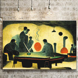 Abstract Vintage Billiards Player Room V2 Canvas Prints Wall Art - Painting Canvas,Wall Decor,Art Print,Home Decor