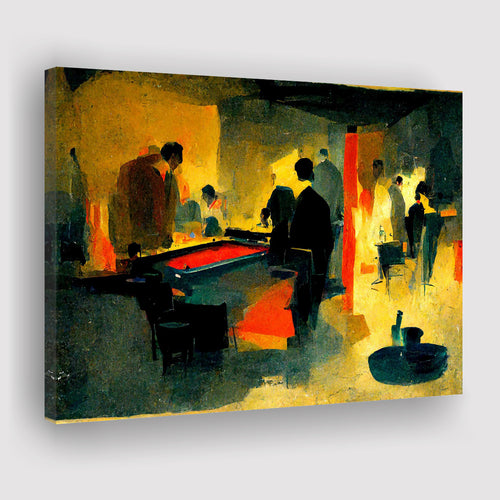 Abstract Vintage Billiards Player Room Canvas Prints Wall Art - Painting Canvas,Wall Decor,Art Print,Home Decor