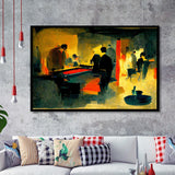 Abstract Vintage Billiards Player Room Framed Art Print Wall Decor - Painting Art, Framed Picture, Home Decor