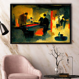 Abstract Vintage Billiards Player Room Framed Canvas Prints Wall Art - Painting Canvas,Framed Picture,Home Art Wall Decor