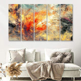 Abstraction Multicolor Dynamic 5 Pieces Canvas Prints Wall Art - Painting Canvas, Multi Panels, Wall Decor
