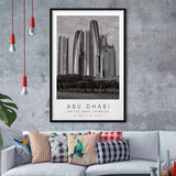 Abu Dhabi United Arab Emirates Black And White Art Framed Art Prints Wall Art Decor, Framed Picture