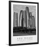Abu Dhabi United Arab Emirates Black And White Art Framed Art Prints Wall Art Decor, Framed Picture