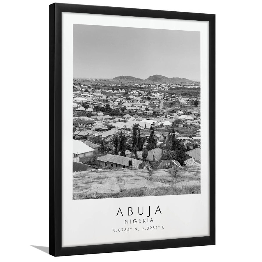 Abuja Nigeria Black And White Art Framed Art Prints Wall Art Decor, Framed Picture